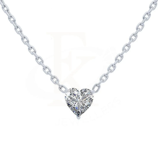 Swarovski Zirconia Heart Solitaire Necklace In 925 Silver - Fkjnkl1942 Necklaces