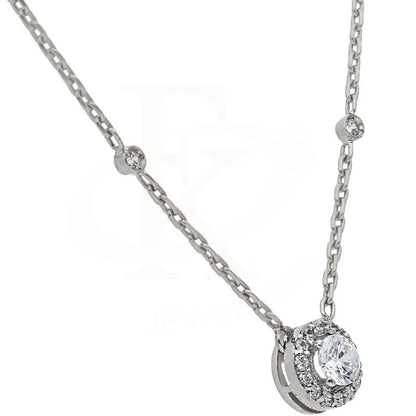 Swarovski Zirconia Round Cut Solitaire Necklace In 925 Silver - Fkjnkl1940 Necklaces