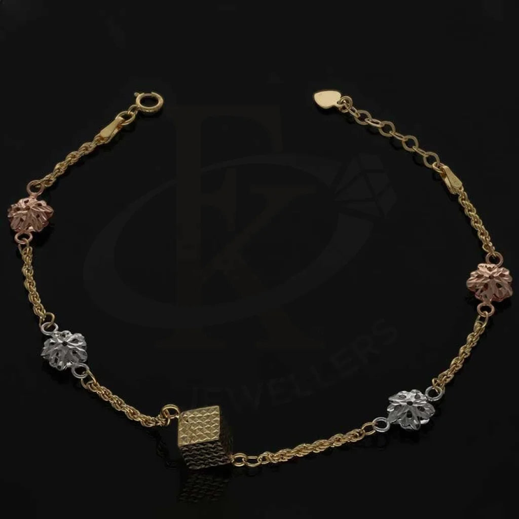 Tri Color Gold Charm Bracelet 18Kt - Fkjbrl18K2981 Bracelets