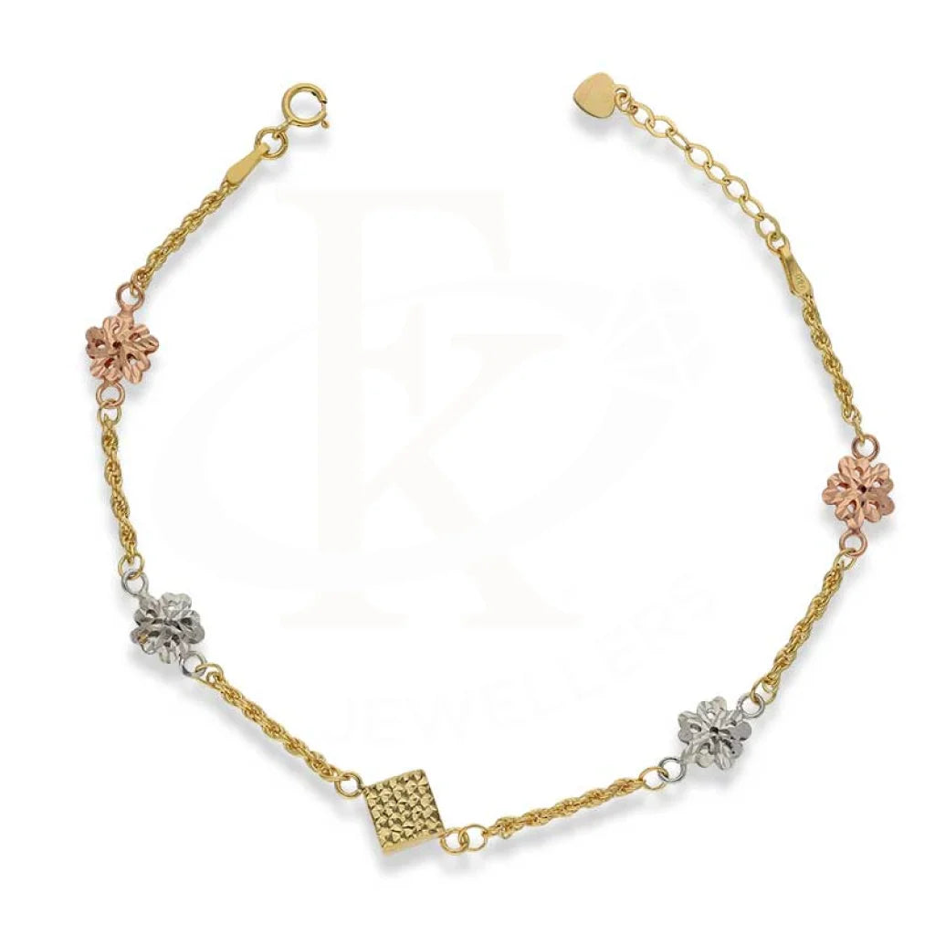 Tri Color Gold Charm Bracelet 18Kt - Fkjbrl18K2981 Bracelets