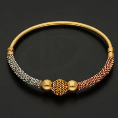 Tri Tone Gold Ball Shaped Bangle 22Kt - Fkjbng22K5023 Bangles