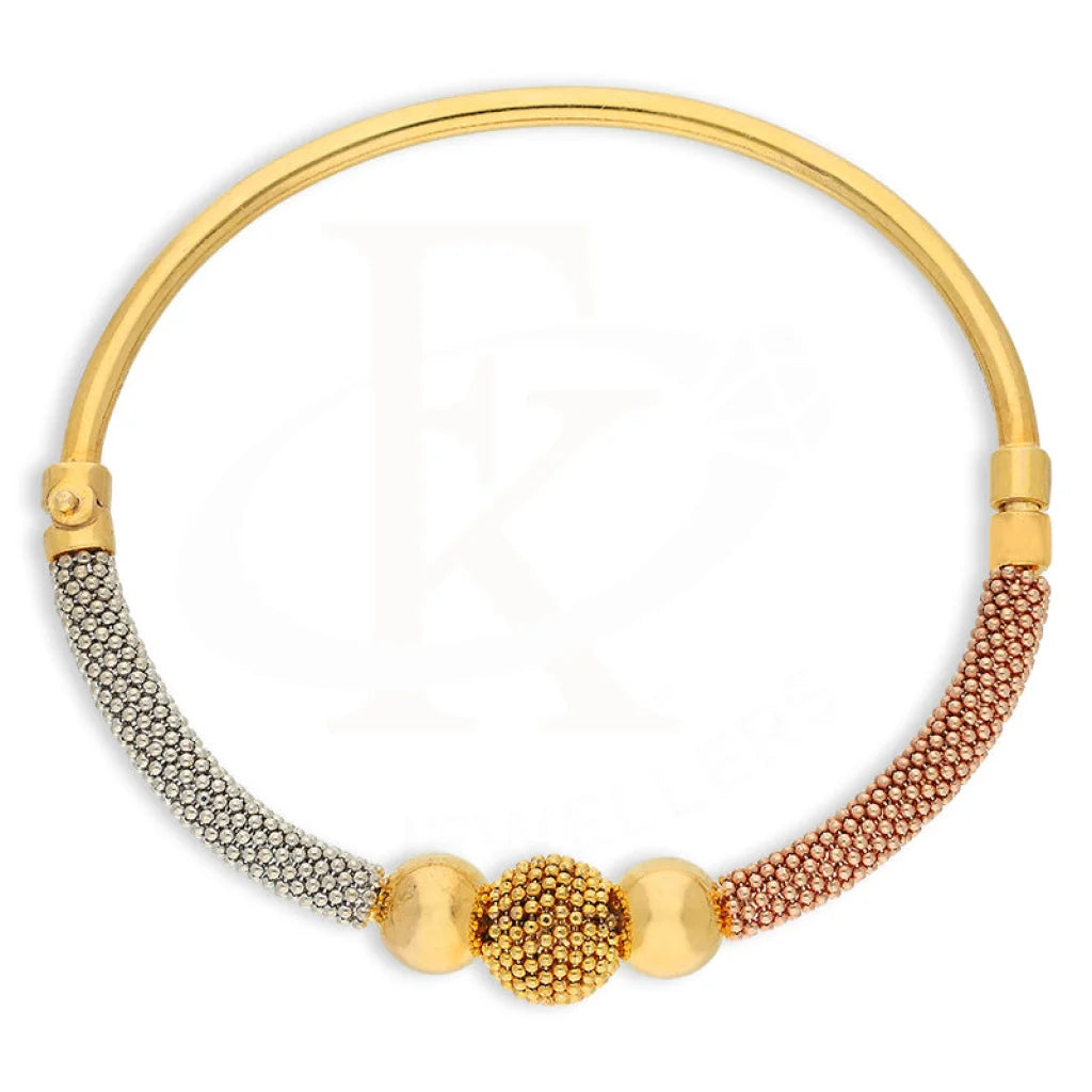 Tri Tone Gold Ball Shaped Bangle 22Kt - Fkjbng22K5023 Bangles