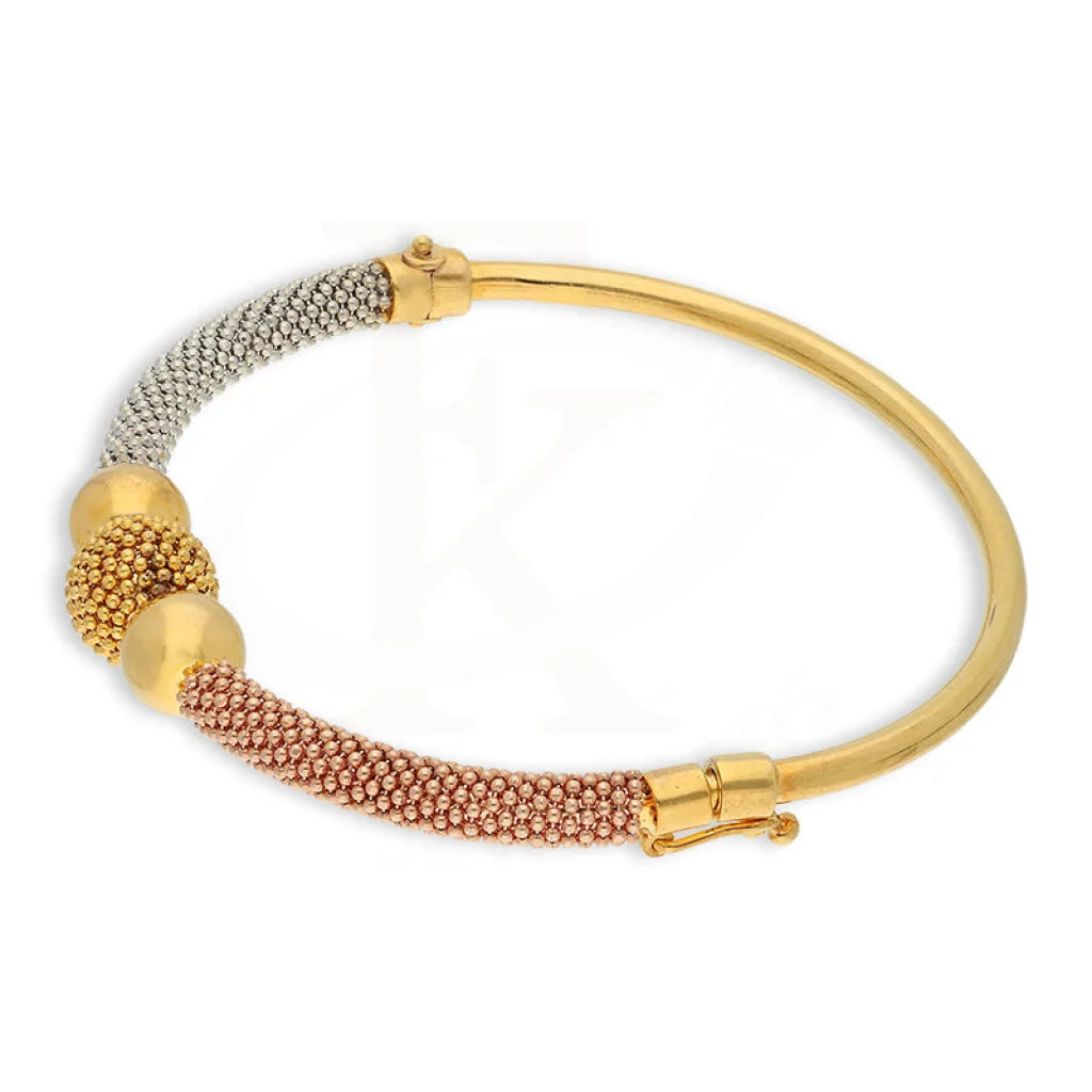 Tri Tone Gold Ball Shaped Bangle 22Kt - Fkjbng22K5023 Bangles