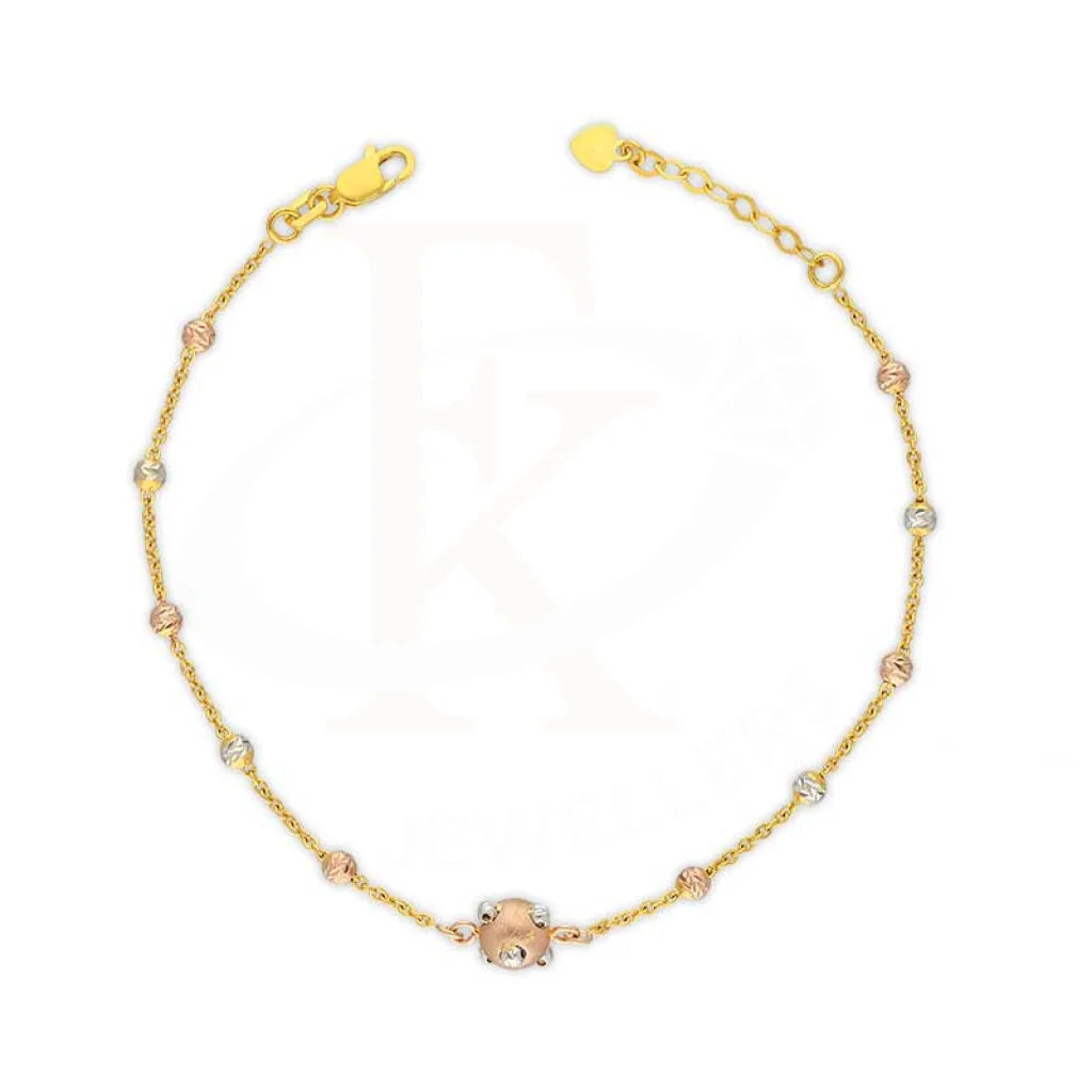 Tri Tone Gold Ball Shaped Bracelet 22Kt - Fkjbrl22K3002 Bracelets