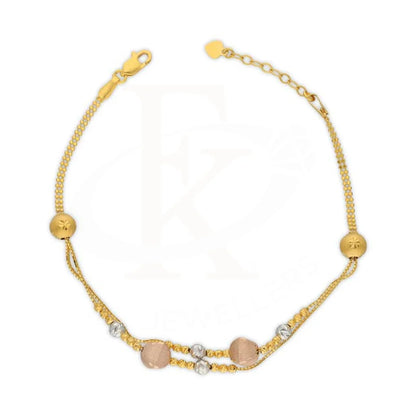 Tri Tone Gold Balls Shaped Bracelet 22Kt - Fkjbrl22K3004 Bracelets