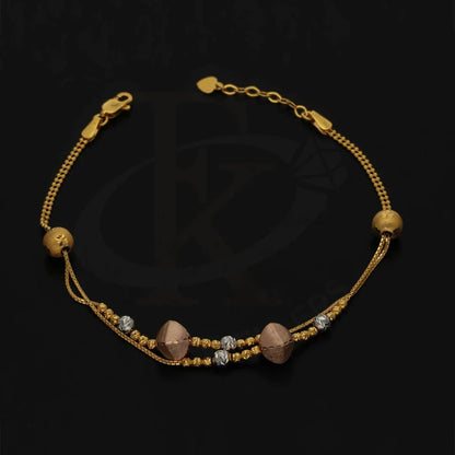 Tri Tone Gold Balls Shaped Bracelet 22Kt - Fkjbrl22K3004 Bracelets