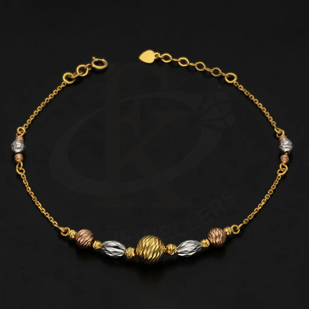 Tri Tone Gold Balls Shaped Bracelet 22Kt - Fkjbrl22K3038 Bracelets