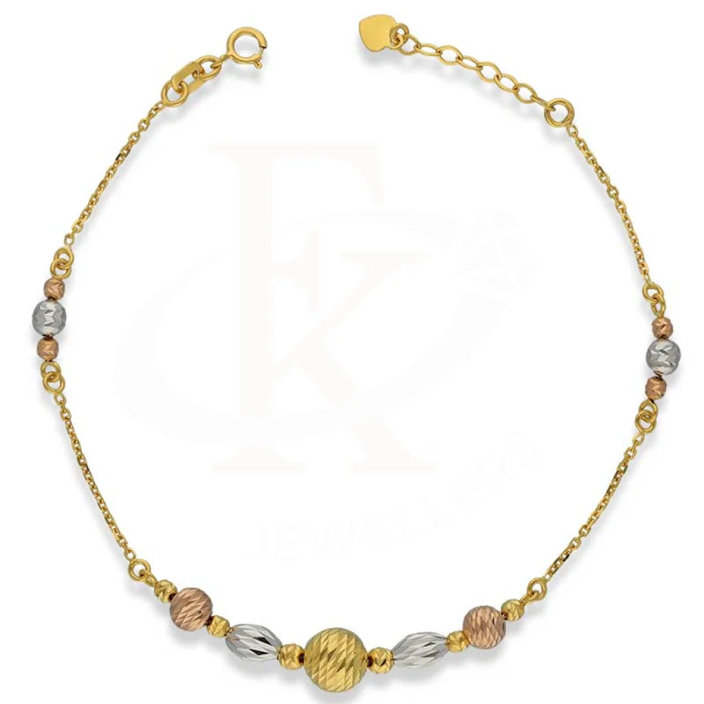 Tri Tone Gold Balls Shaped Bracelet 22Kt - Fkjbrl22K3038 Bracelets