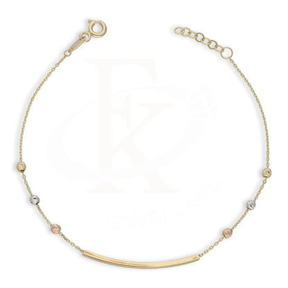 Tri Tone Gold Beads Bracelet 18Kt - Fkjbrl18Km5480 Bracelets