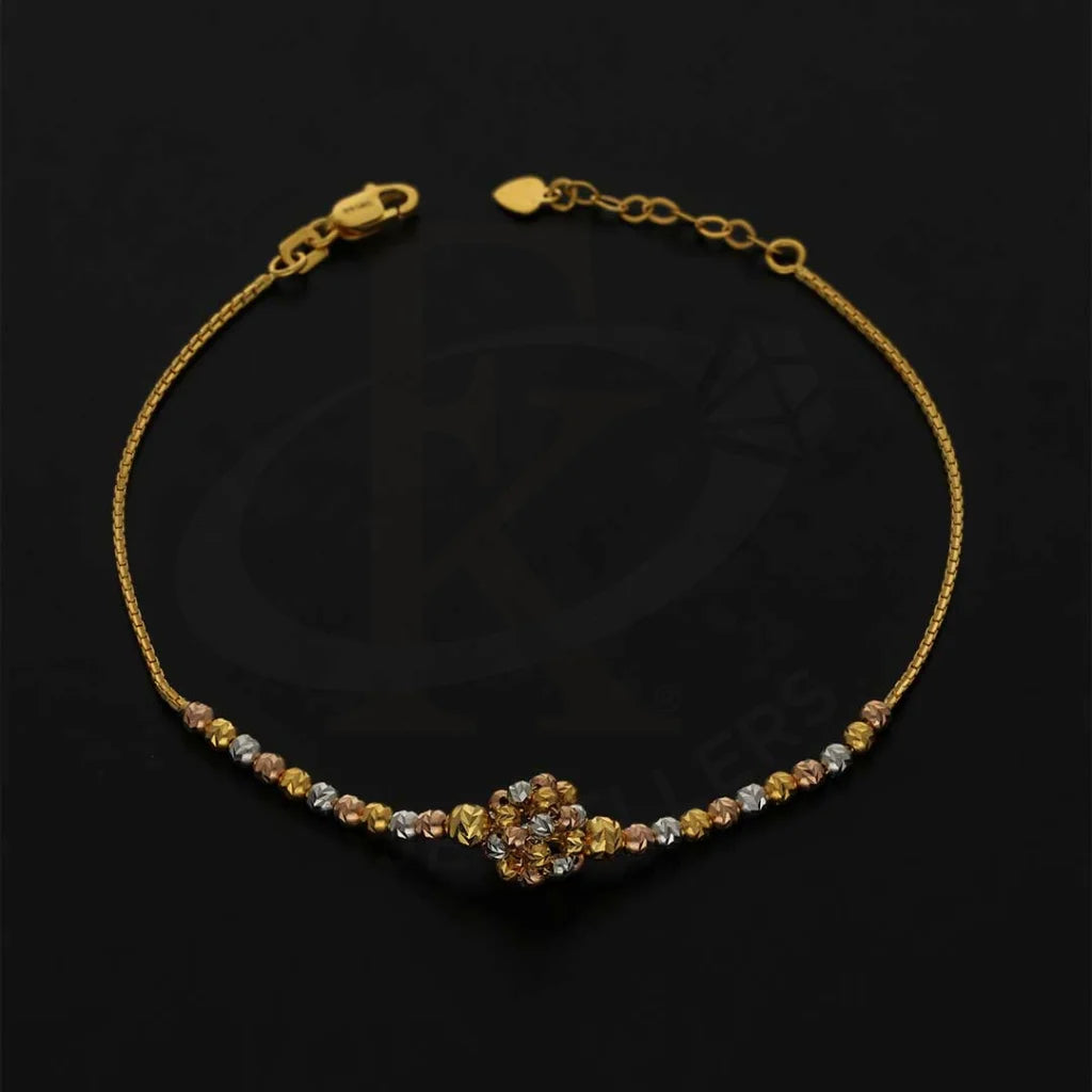 Tri Tone Gold Beads Bracelet 22Kt - Fkjbrl22K2996 Bracelets