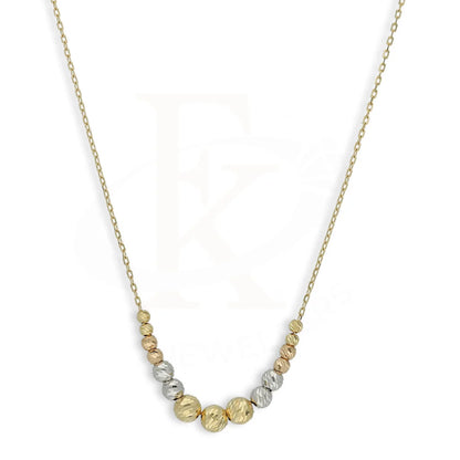 Tri Tone Gold Beads Necklace 18Kt - Fkjnkl18K5277 Necklaces