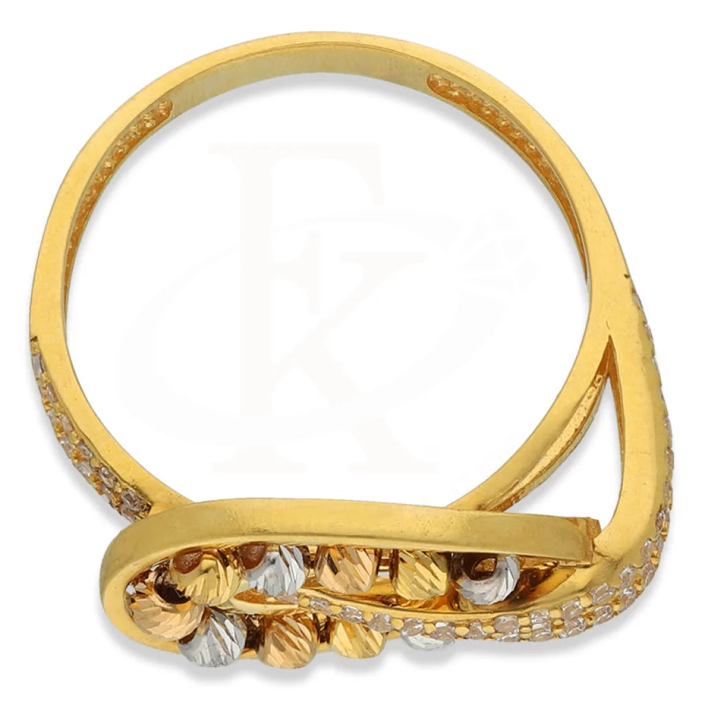 Tri Tone Gold Beads Ring 22Kt - Fkjrn22K3863 Rings