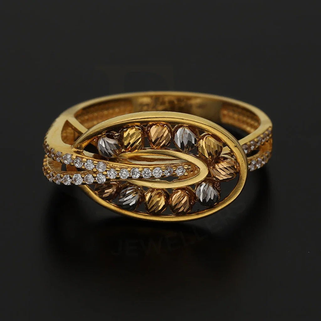 Tri Tone Gold Beads Ring 22Kt - Fkjrn22K3863 Rings