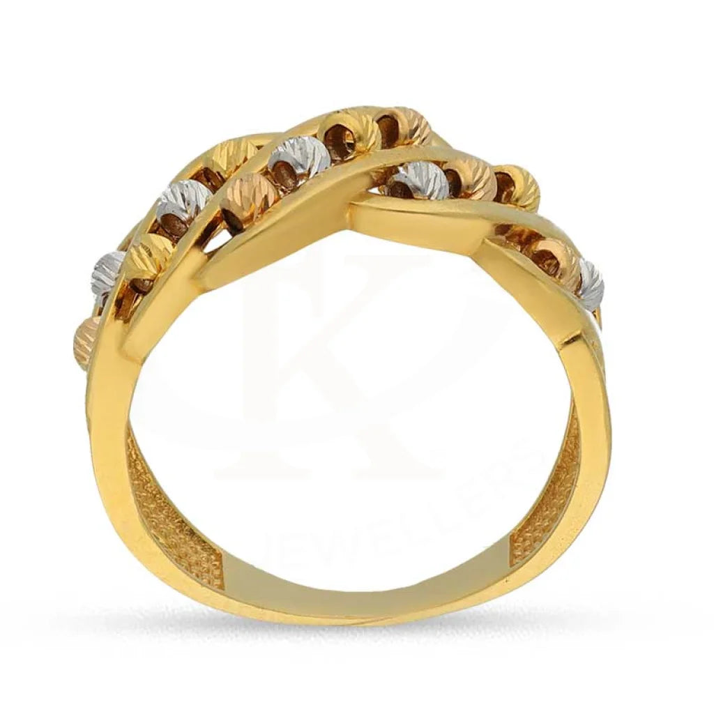 Tri Tone Gold Beads Ring 22Kt - Fkjrn22K3865 Rings