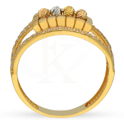 Tri Tone Gold Beads Ring 22Kt - Fkjrn22K3866 Rings