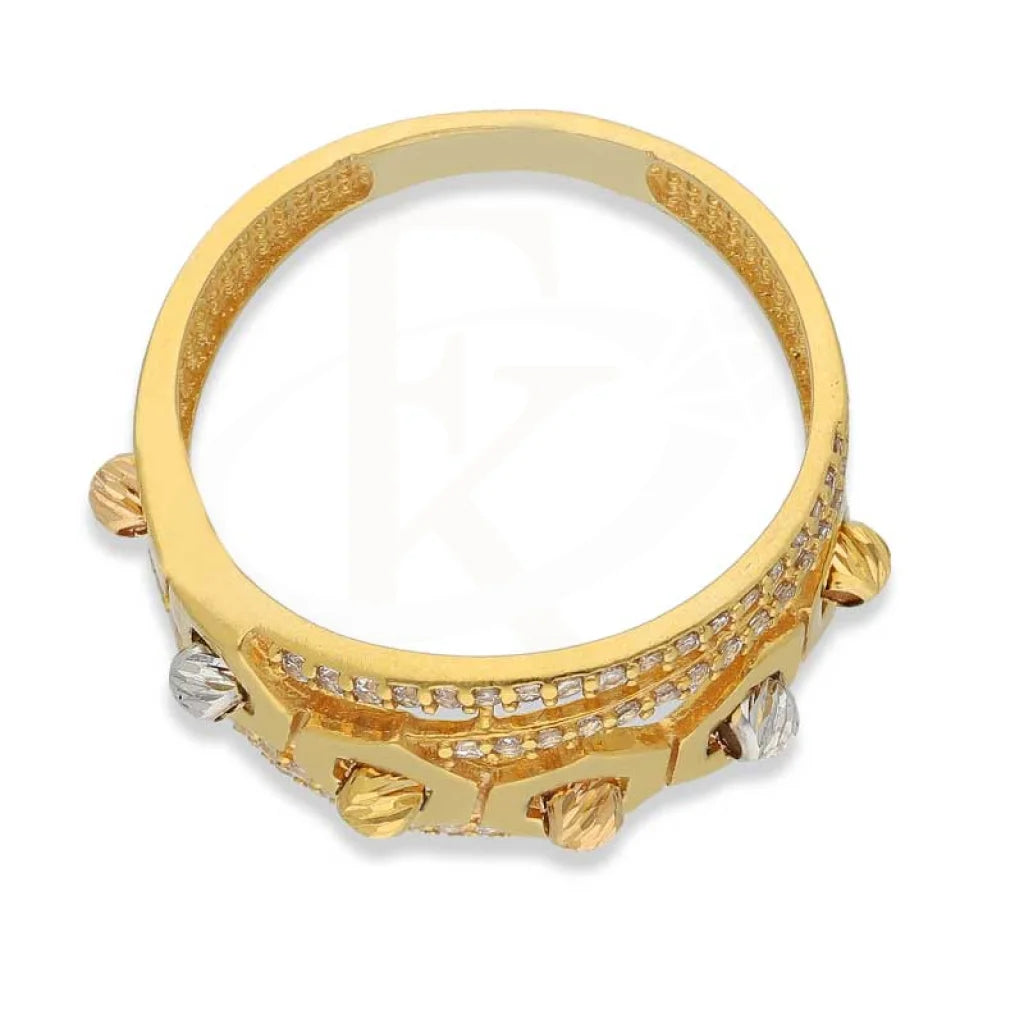 Tri Tone Gold Beads Ring 22Kt - Fkjrn22K3867 Rings