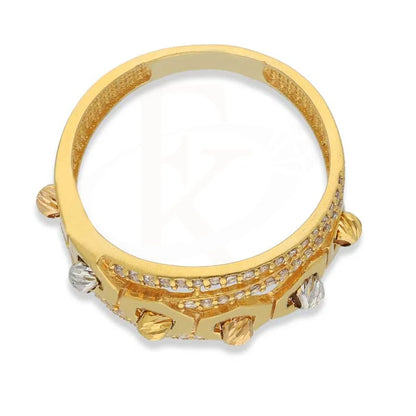 Tri Tone Gold Beads Ring 22Kt - Fkjrn22K3867 Rings