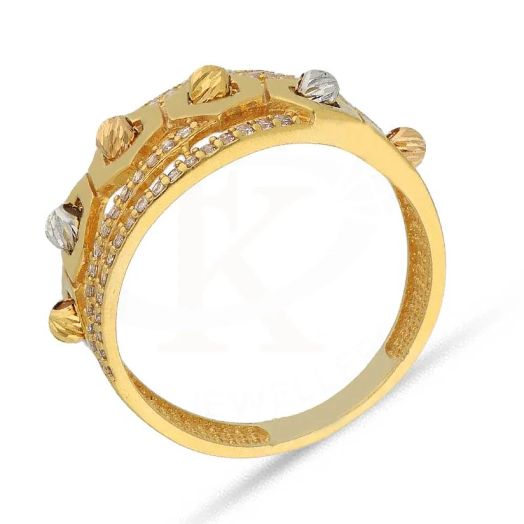 Tri Tone Gold Beads Ring 22Kt - Fkjrn22K3867 Rings