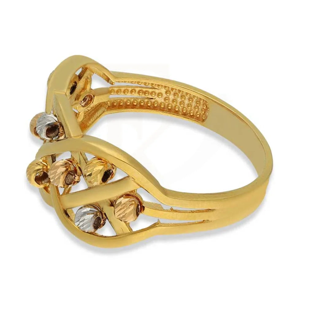 Tri Tone Gold Beads Ring 22Kt - Fkjrn22K3868 Rings