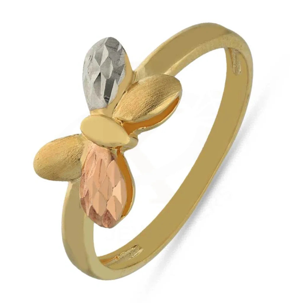 Tri Tone Gold Butterfly Ring 18Kt - Fkjrn18K3852 Rings