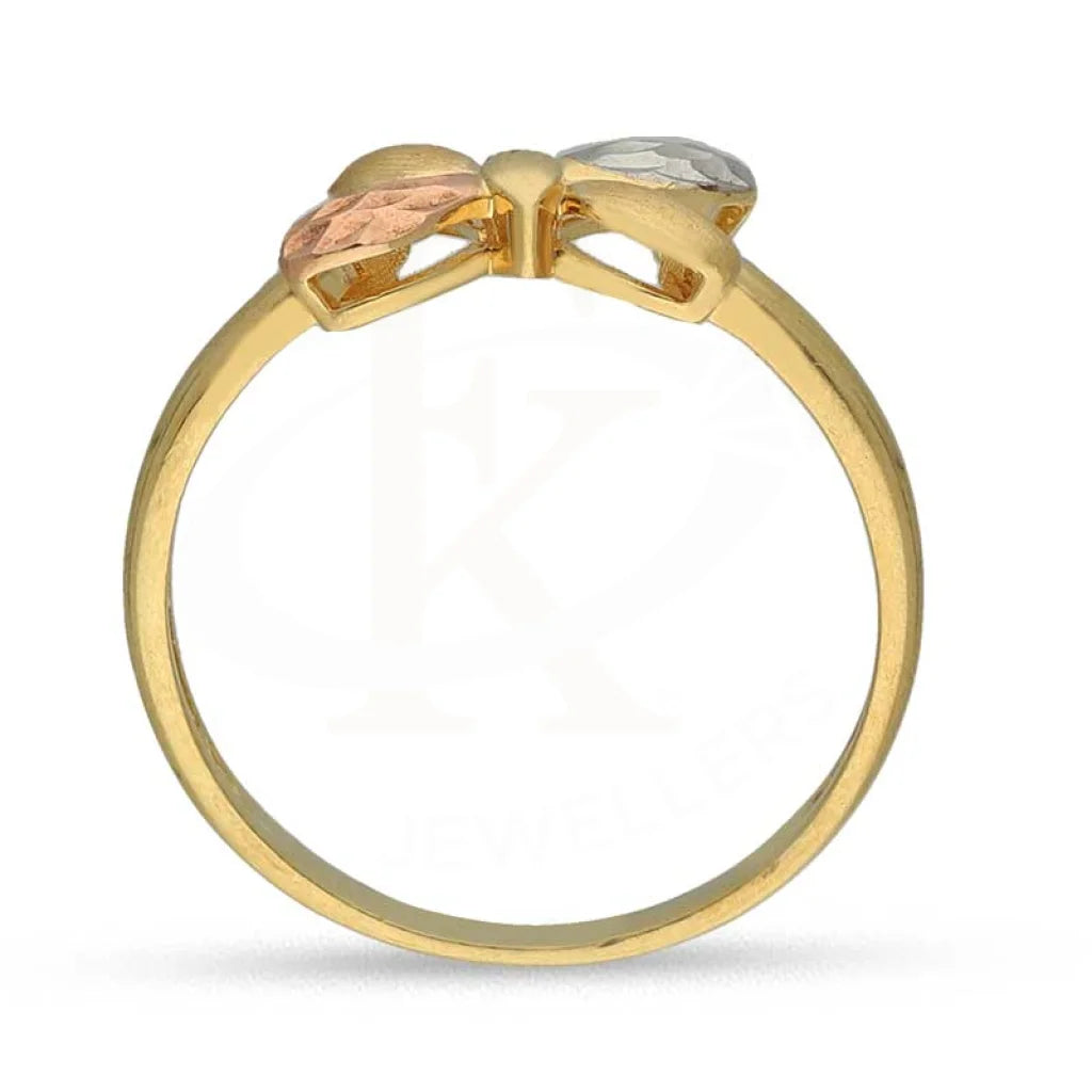 Tri Tone Gold Butterfly Ring 18Kt - Fkjrn18K3852 Rings