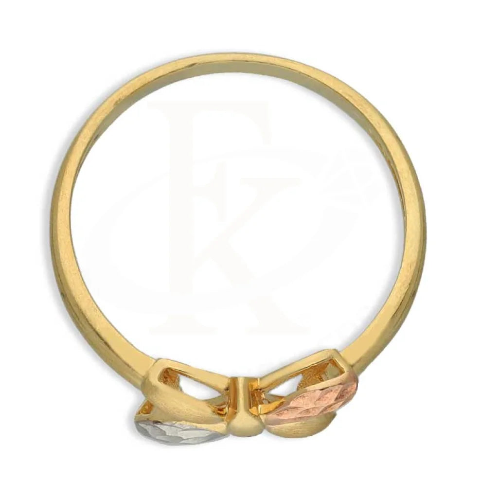 Tri Tone Gold Butterfly Ring 18Kt - Fkjrn18K3852 Rings