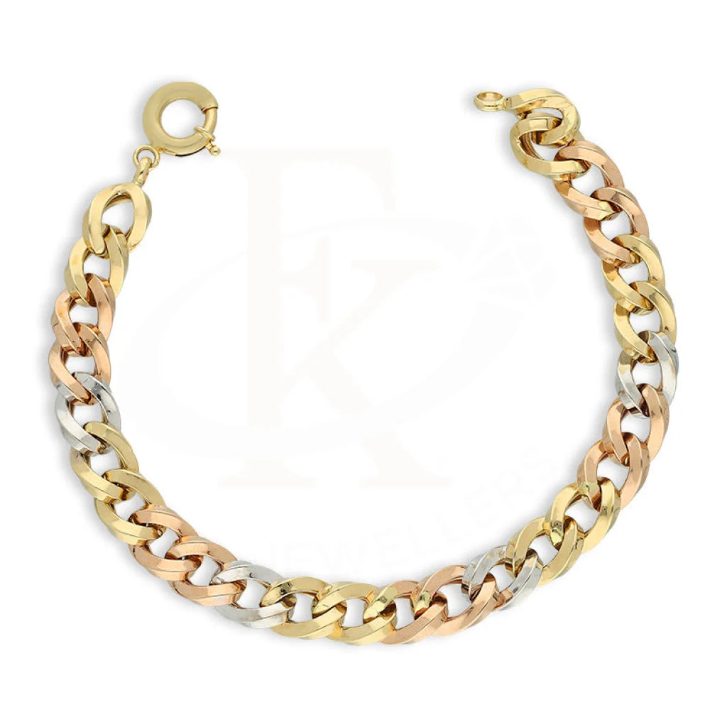 Tri Tone Gold Curb Bracelet 18Kt - Fkjbrl18K5197 Bracelets