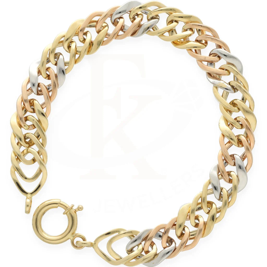 Tri Tone Gold Curb Bracelet 18Kt - Fkjbrl18K7322 Bracelets