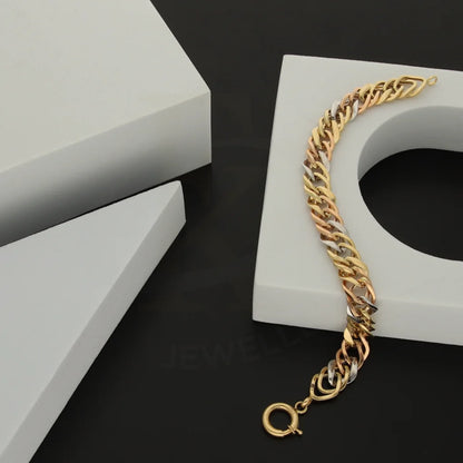 Tri Tone Gold Curb Bracelet 18Kt - Fkjbrl18K7322 Bracelets