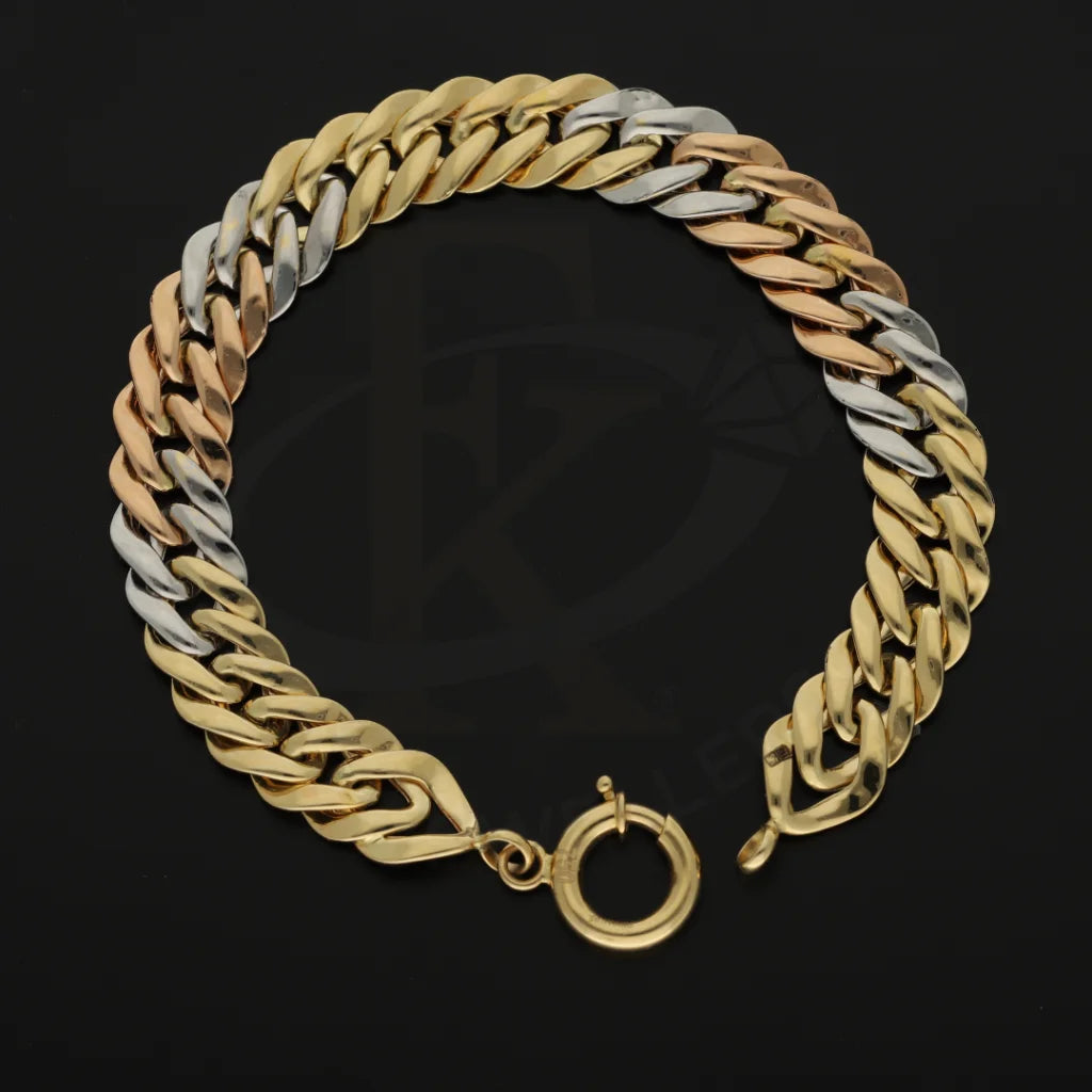 Tri Tone Gold Curb Bracelet 18Kt - Fkjbrl18K7331 Bracelets