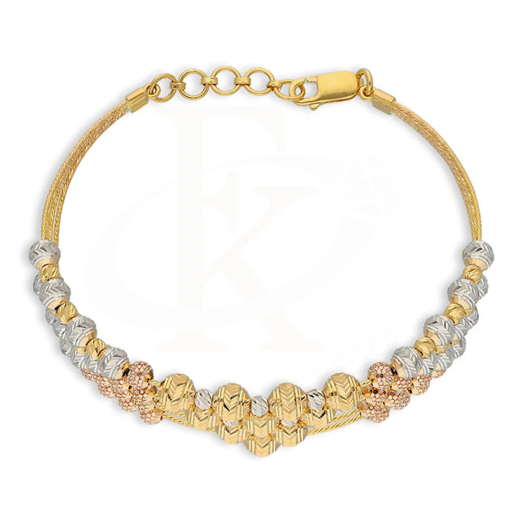 Tri Tone Gold Balls Bracelet 22Kt - Fkjbrl22K5035 Bracelets