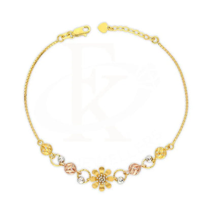 Tri Tone Gold Flower Bracelet 22Kt - Fkjbrl22K3001 Bracelets