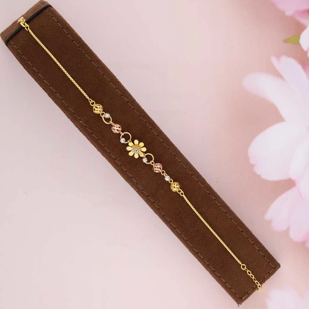 Tri Tone Gold Flower Bracelet 22Kt - Fkjbrl22K3001 Bracelets