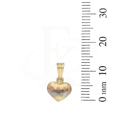 Gold Tri Tone Heart Shaped Pendant 18Kt - Fkjpnd18K5244 Pendants