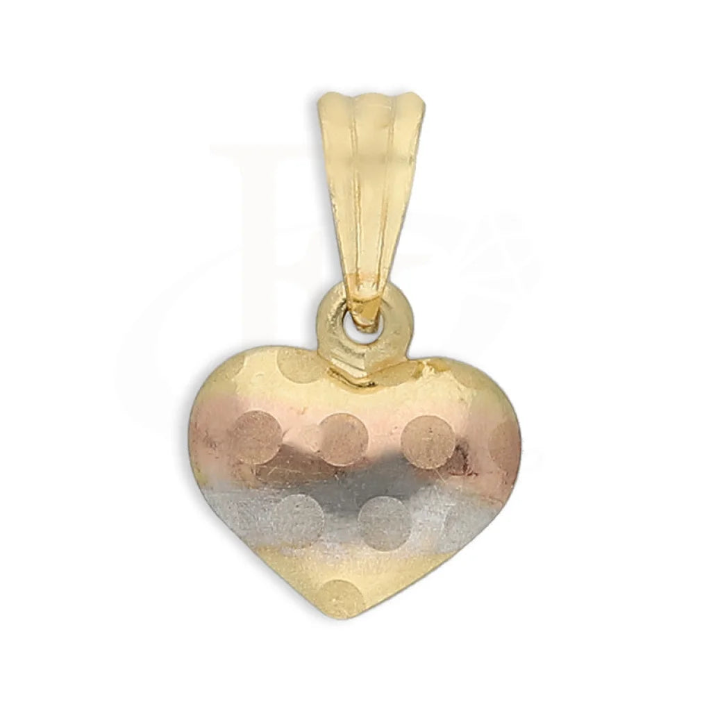 Gold Tri Tone Heart Shaped Pendant 18Kt - Fkjpnd18K5244 Pendants