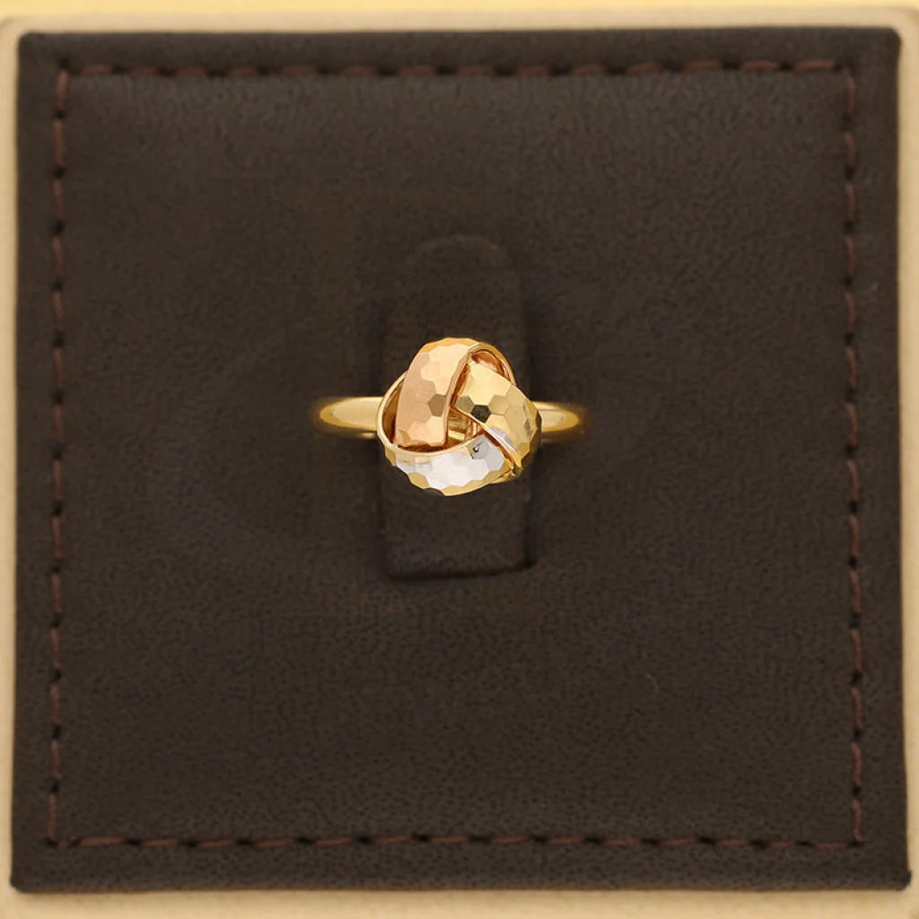 Tri Tone Gold Knot Ring 18Kt - Fkjrn18K5492 Rings