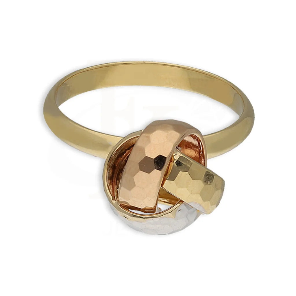 Tri Tone Gold Knot Ring 18Kt - Fkjrn18K5492 Rings