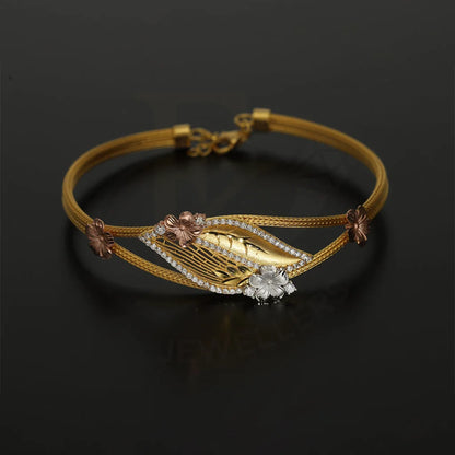 Tri Tone Gold Leaf Shaped Bracelet 22Kt - Fkjbrl22K5040 Bracelets