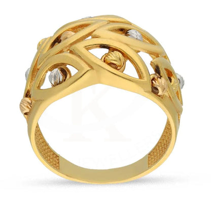 Tri Tone Gold Marquise Shaped With Beads Ring 22Kt - Fkjrn22K3864 Rings