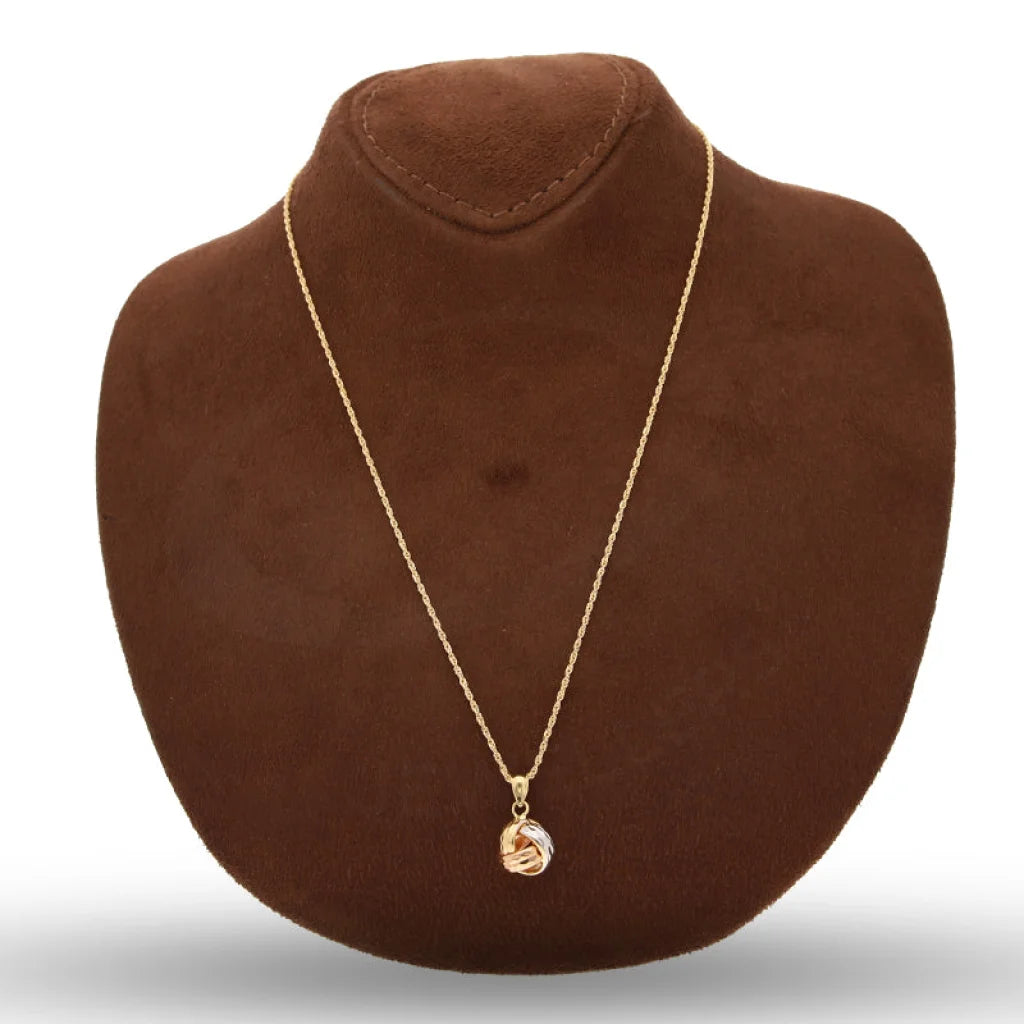 Tri Tone Gold Necklace (Chain With Knot Pendant) 18Kt - Fkjnkl18K5453 Necklaces