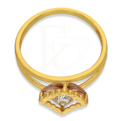 Tri Tone Gold Rhombus Shaped Ring 22Kt - Fkjrn22K3848 Rings