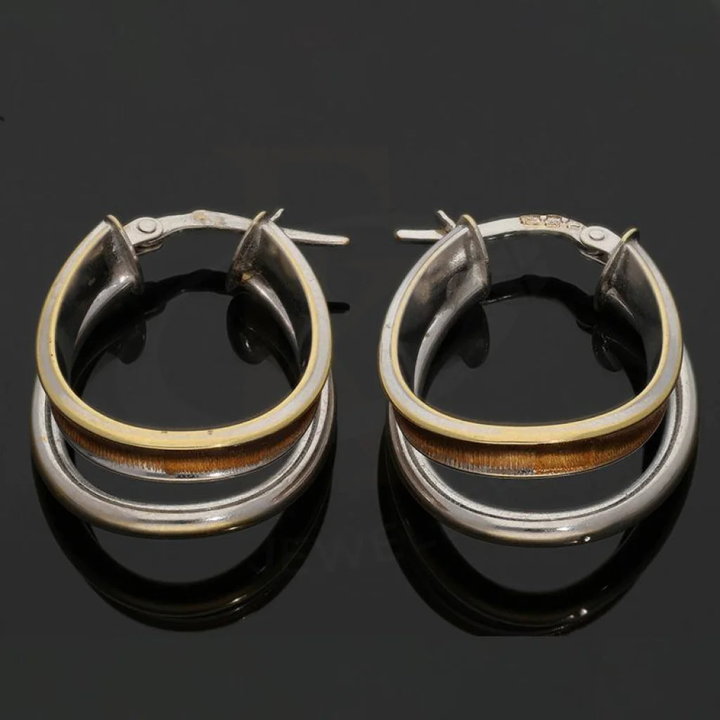 White Gold Clip On Hoop Earrings 18Kt - Fkjern18K2450