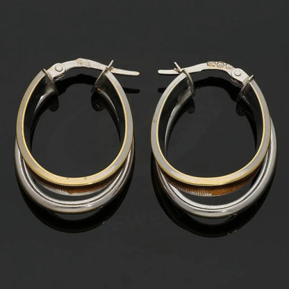 White Gold Clip On Hoop Earrings 18Kt - Fkjern18K2450