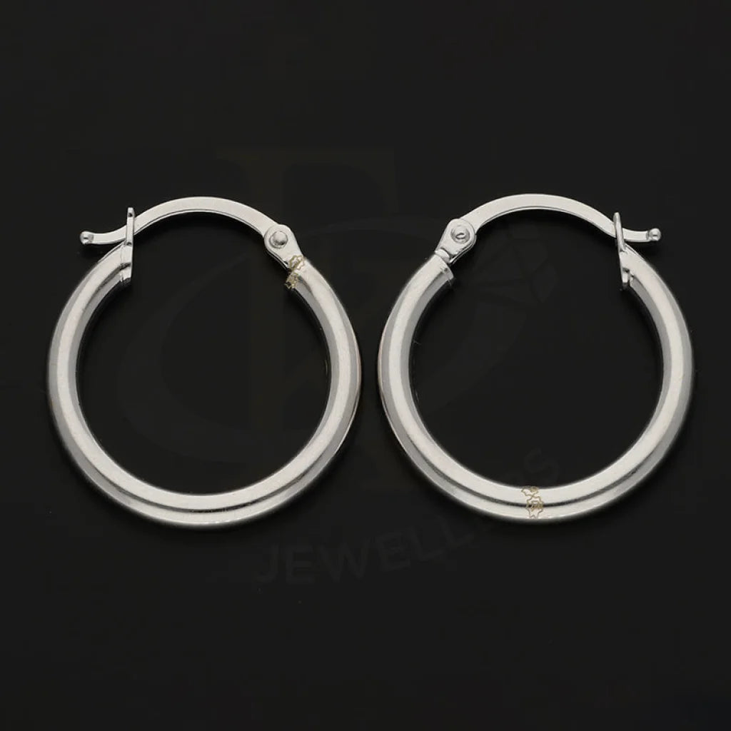 White Gold Clip On Hoop Earrings 18Kt - Fkjern18K3177