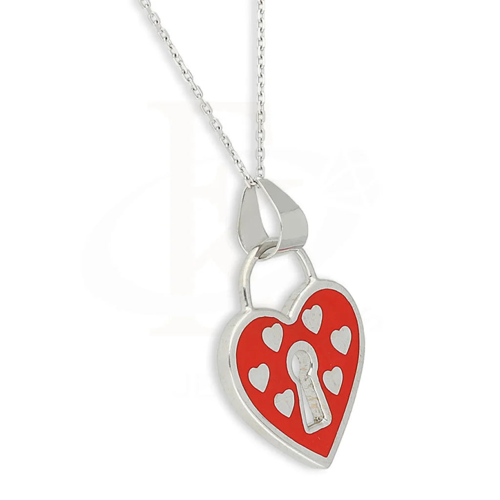 White Gold Necklace (Chain With Heart Shaped Pendant) 18Kt - Fkjnkl18K5222 Necklaces