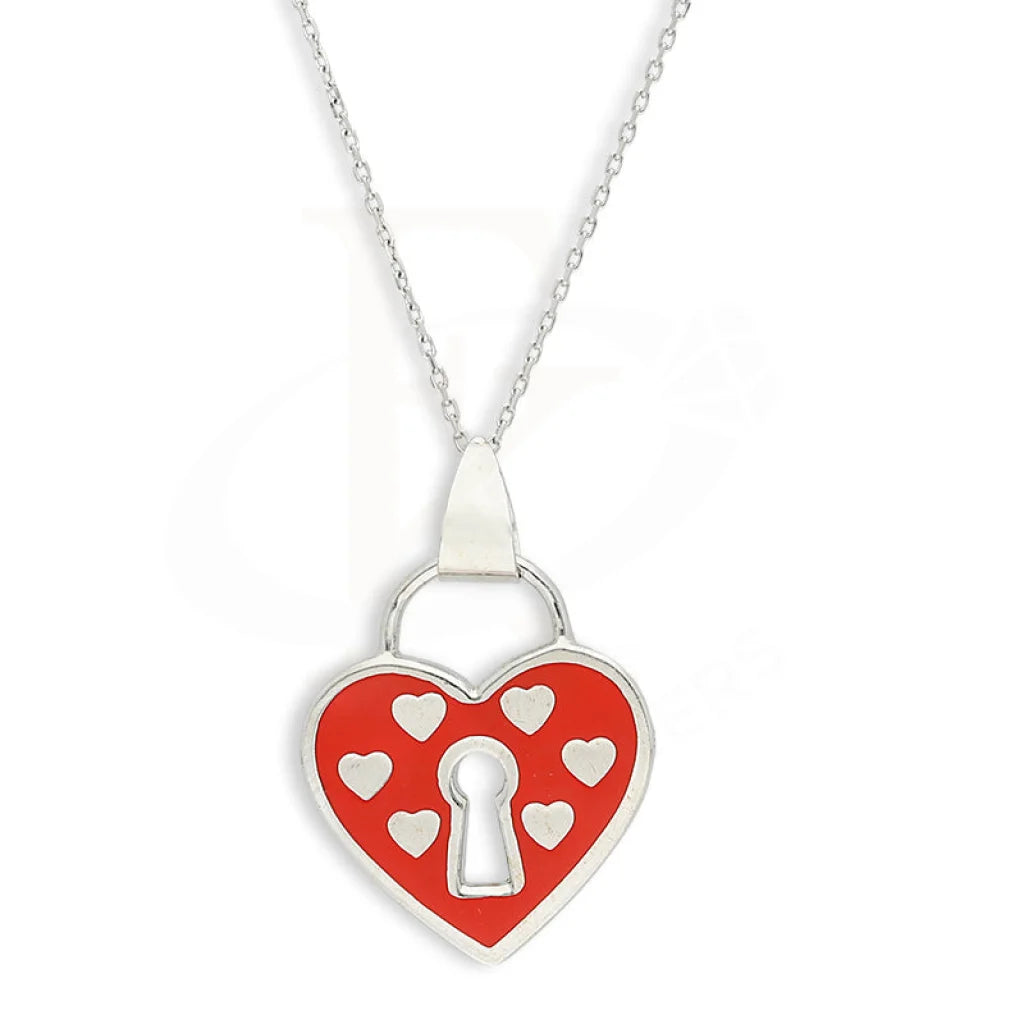 White Gold Necklace (Chain With Heart Shaped Pendant) 18Kt - Fkjnkl18K5222 Necklaces